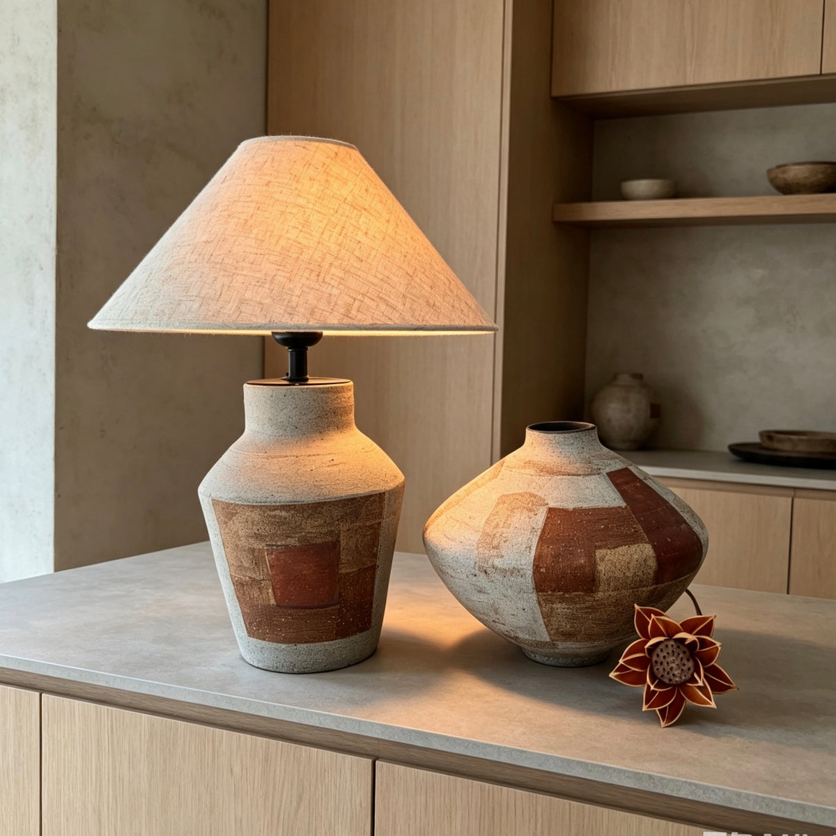 #102#a10b5 wabi sabi vase + DIY lamp kit