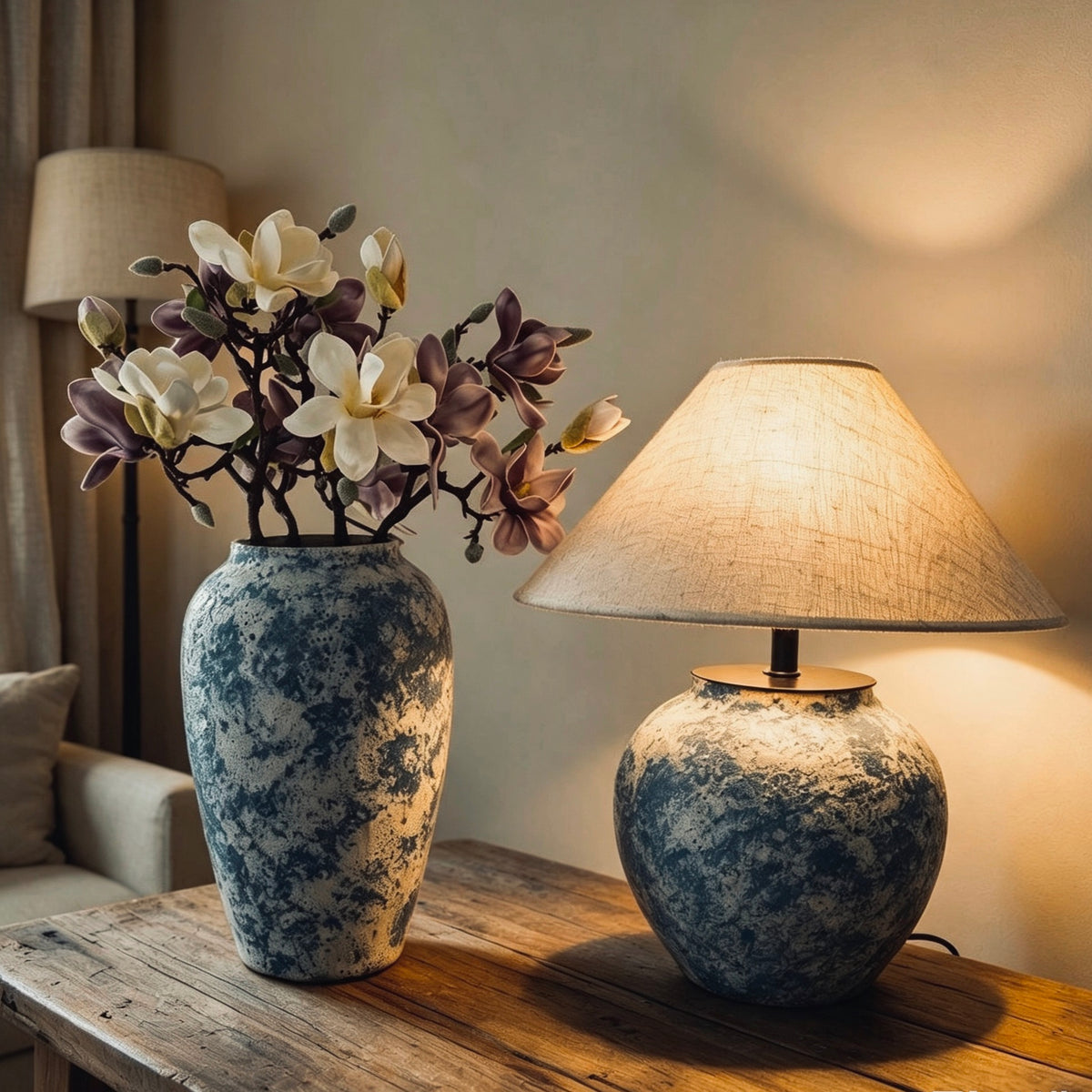 #103#a10b11 wabi sabi vase + DIY lamp kit