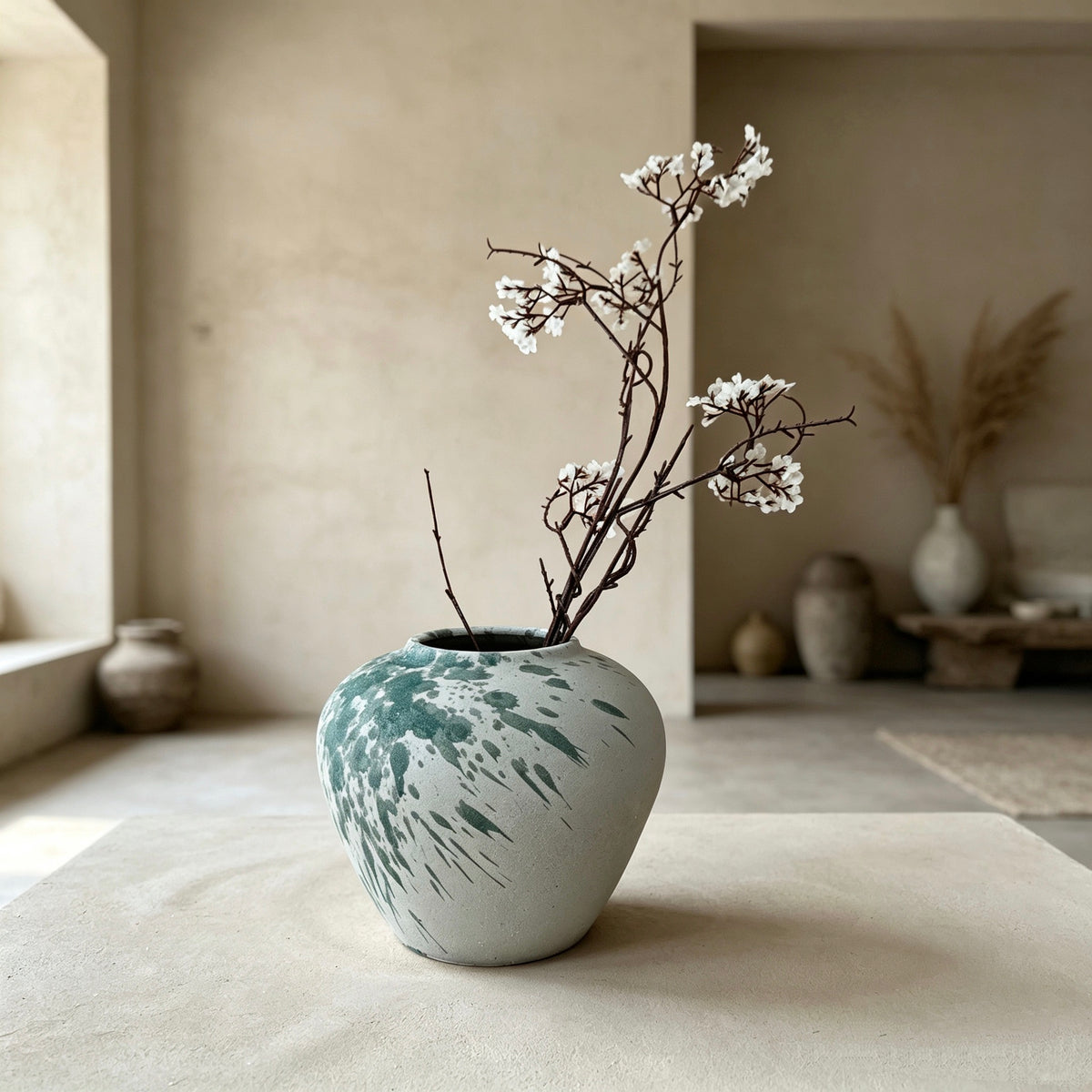 #104#a9b9 wabi sabi vase + DIY lamp kit