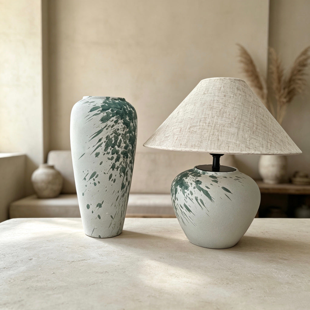 #104#a9b9 wabi sabi vase + DIY lamp kit