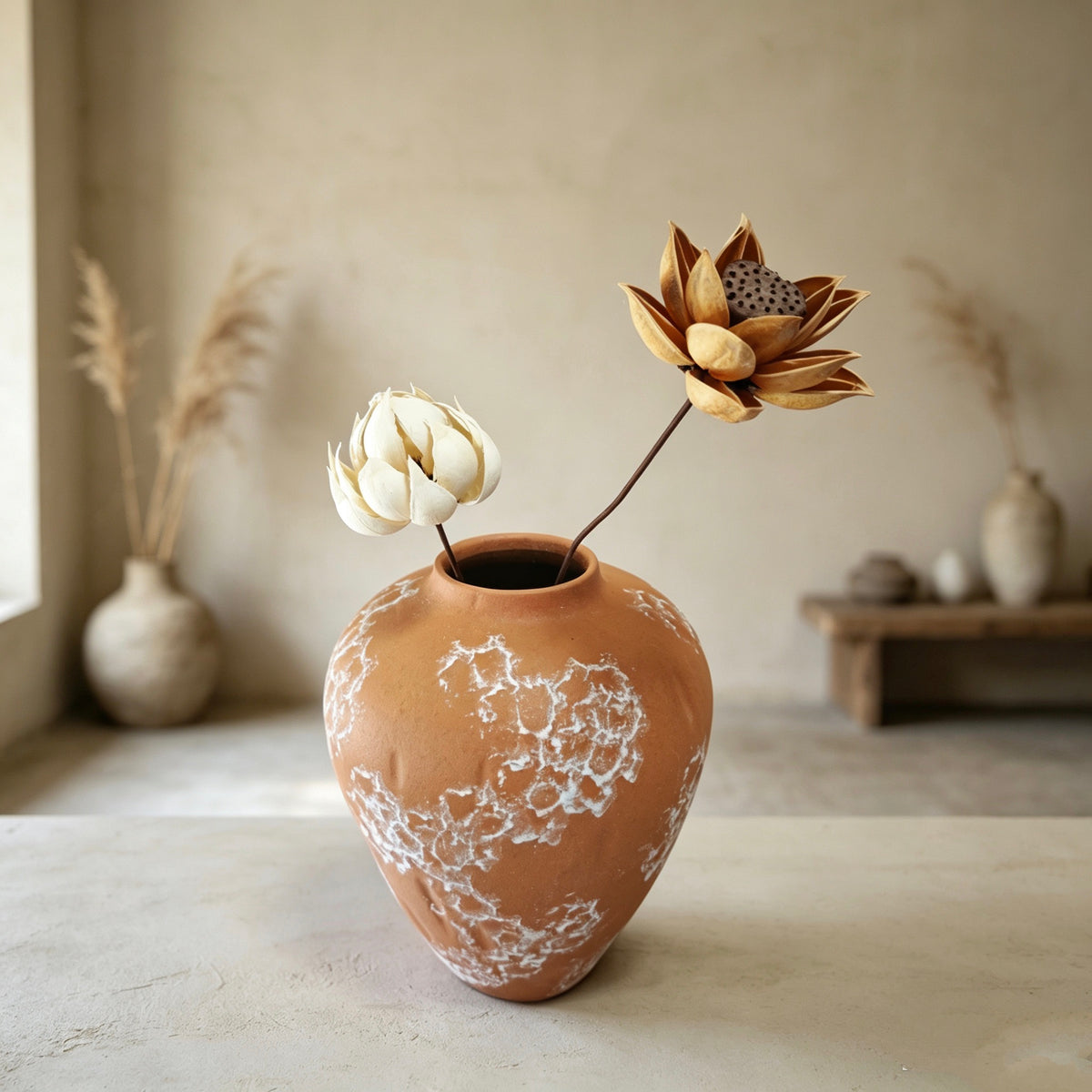 #105#a12b6.5 wabi sabi vase + DIY lamp kit