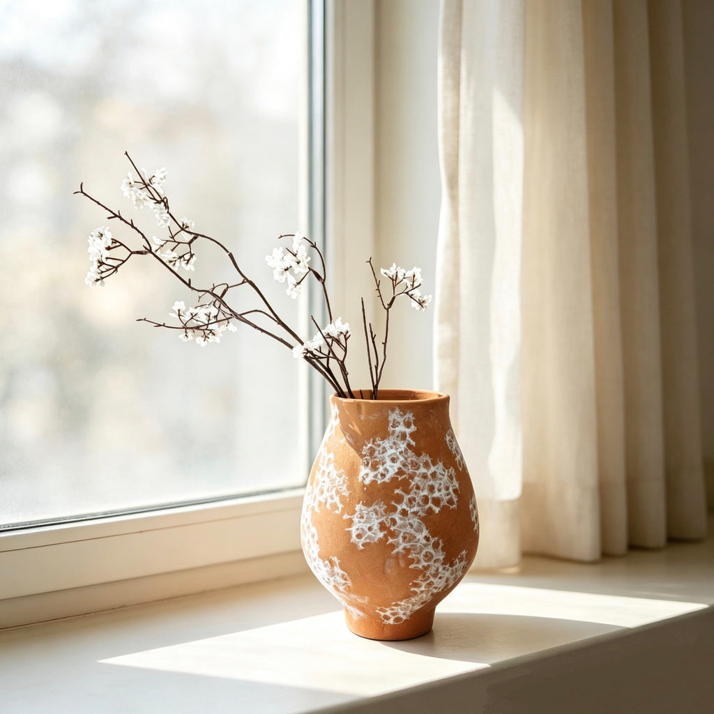 #105#a12b6.5 wabi sabi vase + DIY lamp kit
