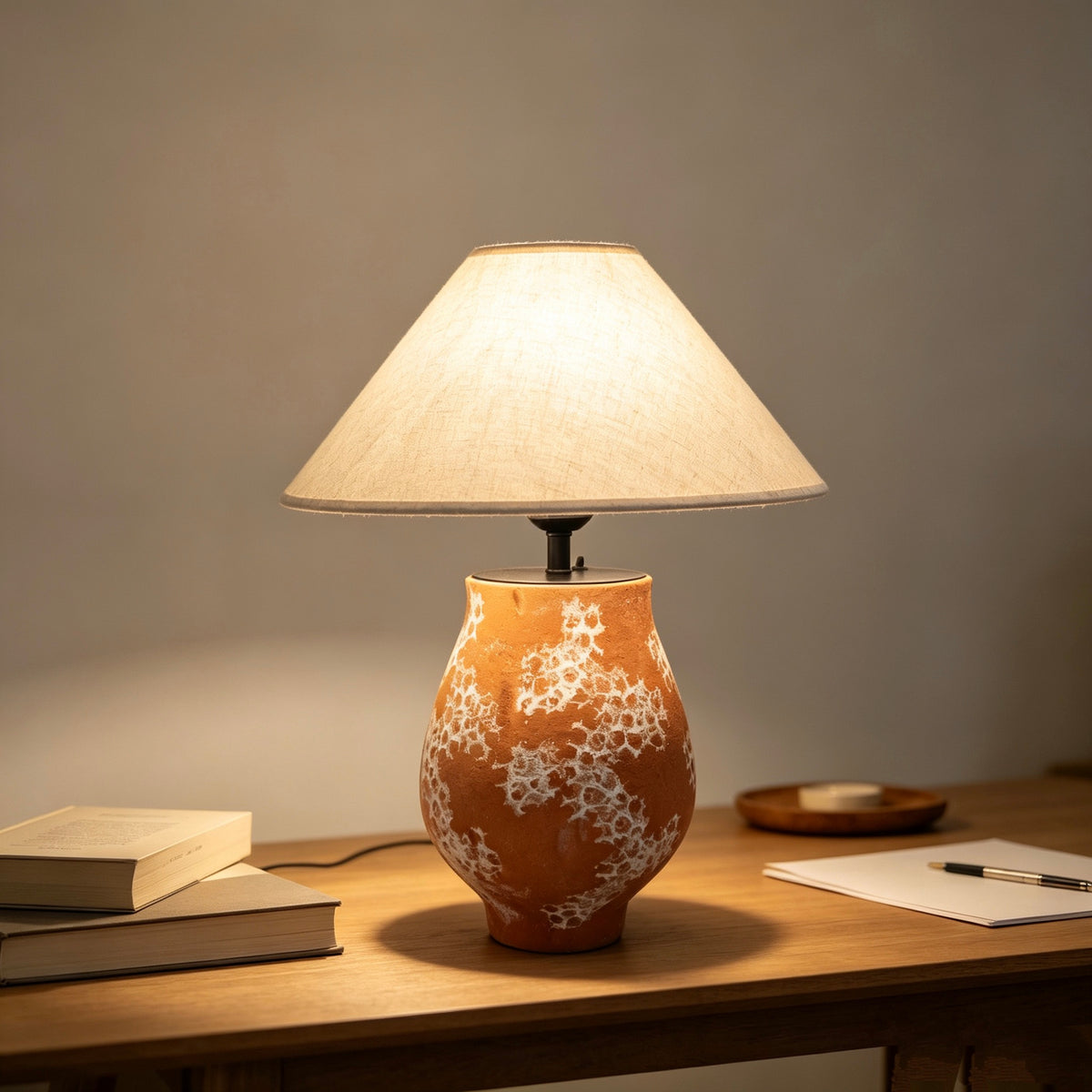 #105#a12b6.5 wabi sabi vase + DIY lamp kit