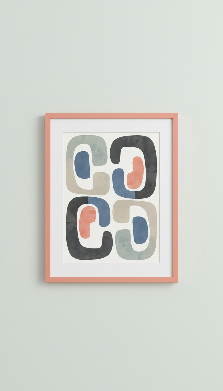 Blush Coral Framed Graphic Poster