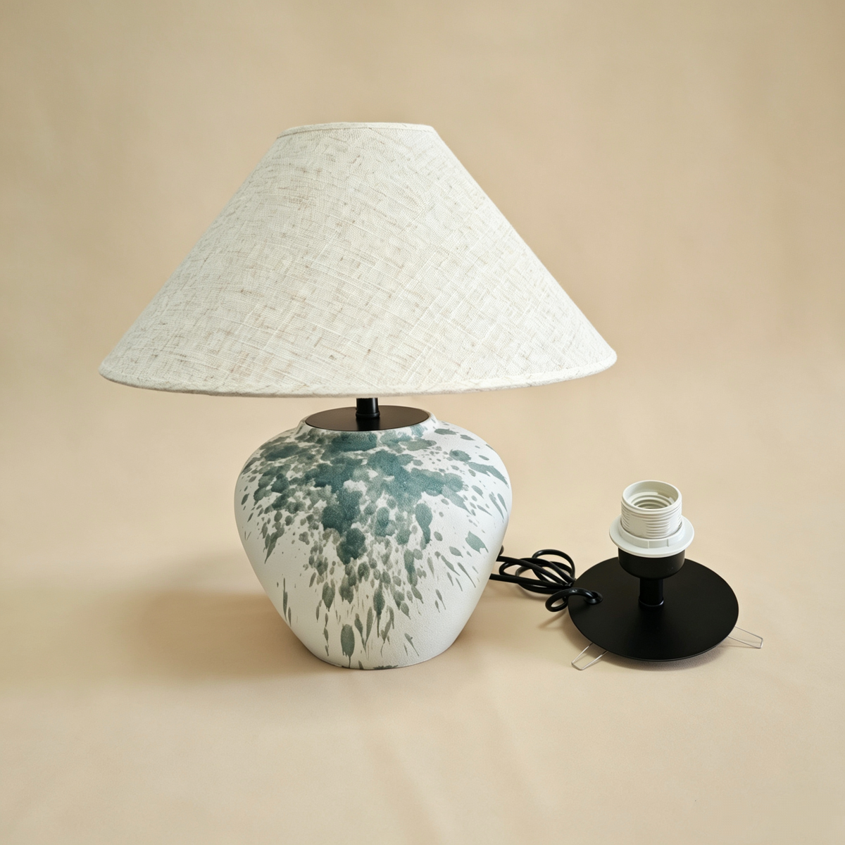 Natural Linen Lamp Shade - Cotton Hemp Texture Lamp Cover for Table Lamp