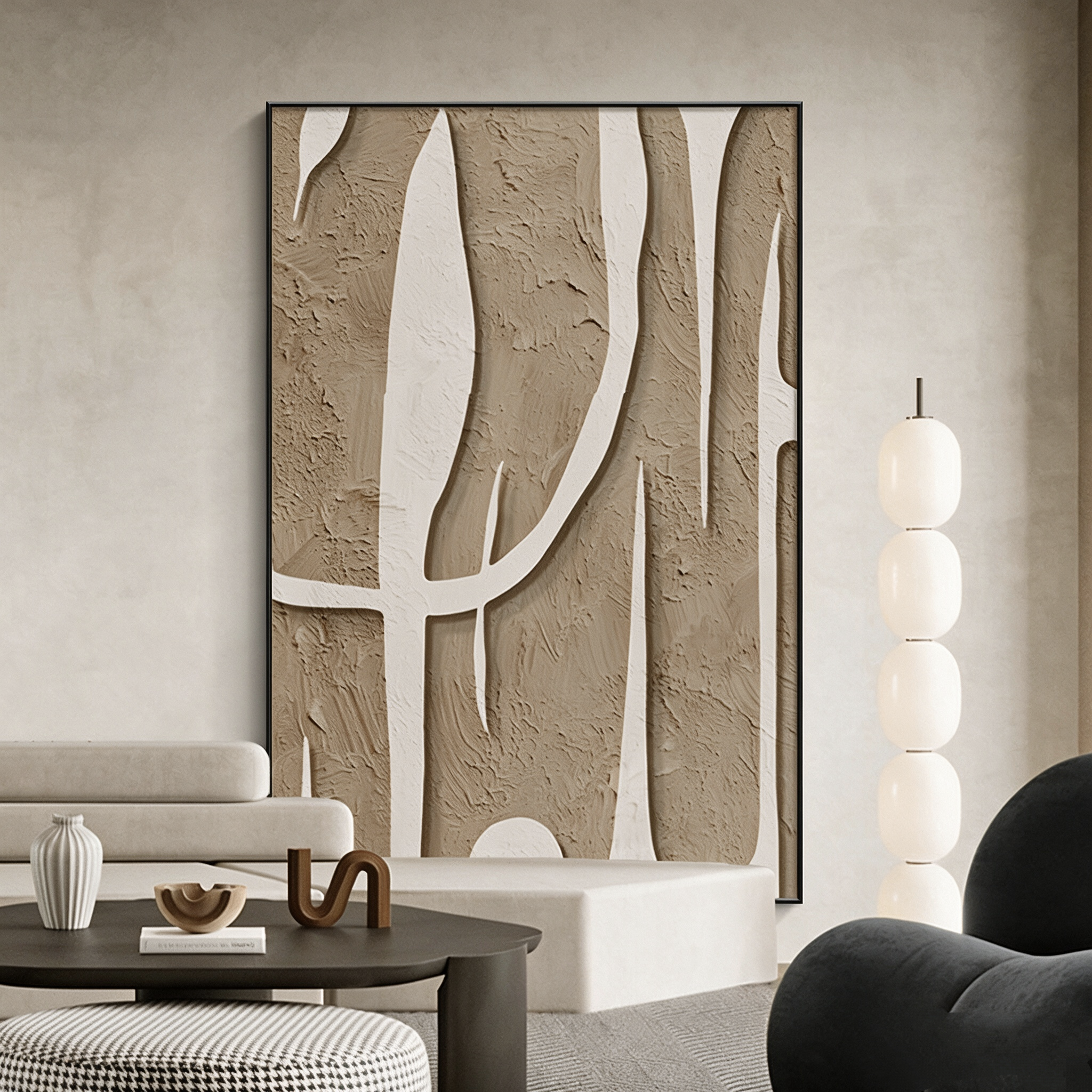 Textured Geometric Abstract Canvas Print Wall Art