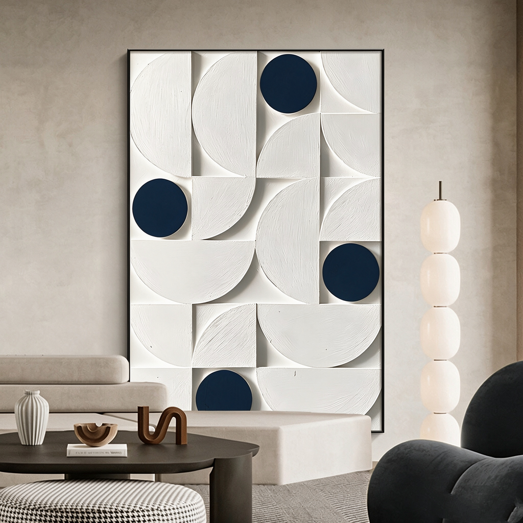 Textured Geometric Abstract Canvas Print Wall Art