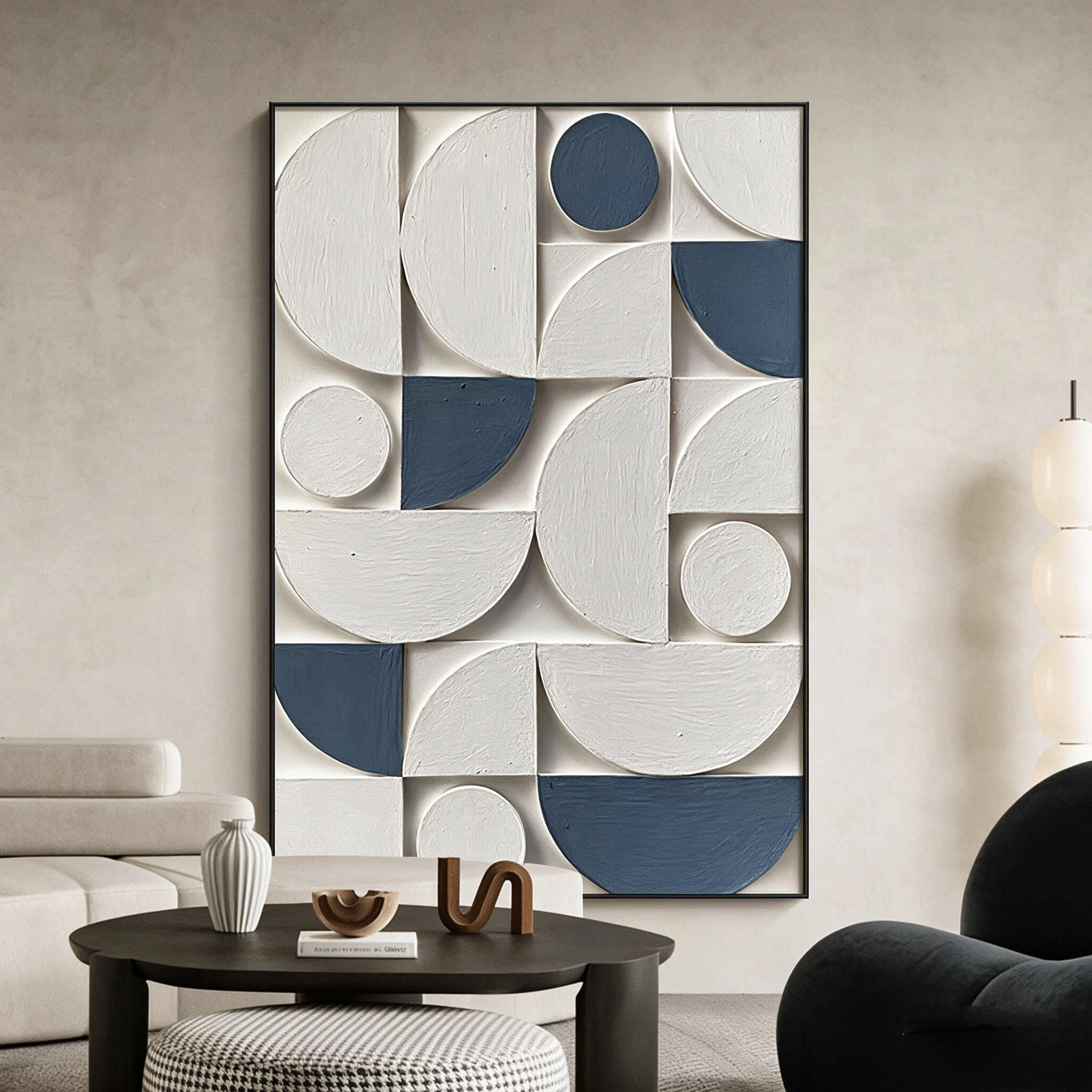 Textured Geometric Abstract Canvas Print Wall Art